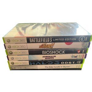 XBOX 360 6 Game Lot-Untested Battlefield 3 Bioshock Halo3 & Others Microsoft